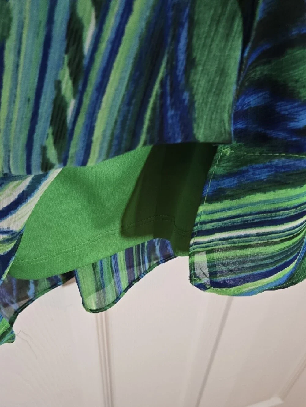 London Fog One-Shoulder Green Blue Abstract Dress Size 6 - Picture 4 of 7